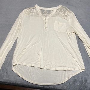 White lace long sleeve top